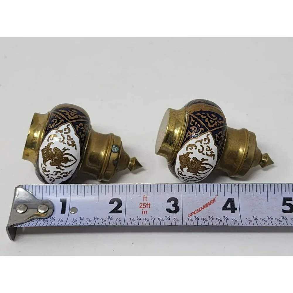 Vintage‎ Brass Gold Salt And Pepper Shakers Tray Toothpick Holder Unmarked